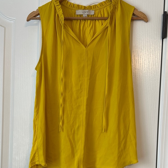 LOFT Mustard Sleeveless Blouse - Picture 3 of 4